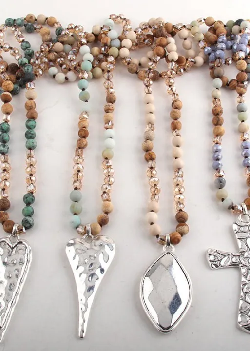 Boho Beads Necklace Crystal Pendant sold by Boho Mood product image thumbnail 2