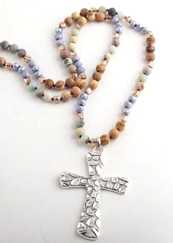 Boho Beads Necklace Crystal Pendant sold by Boho Mood