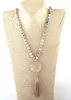Boho Beaded Necklace Pompom Pendant sold by Boho Mood