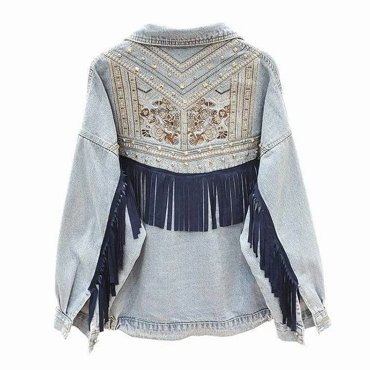 Boho Denim Jacket with Fringes sold by Boho Mood product image thumbnail 5