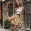 Boho Yellow Mini Skirt with frils sold by Boho Mood