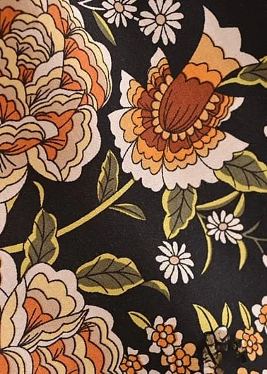 Black Boho maxi Skirt with orange floral pattern sold by Boho Mood product image thumbnail 5