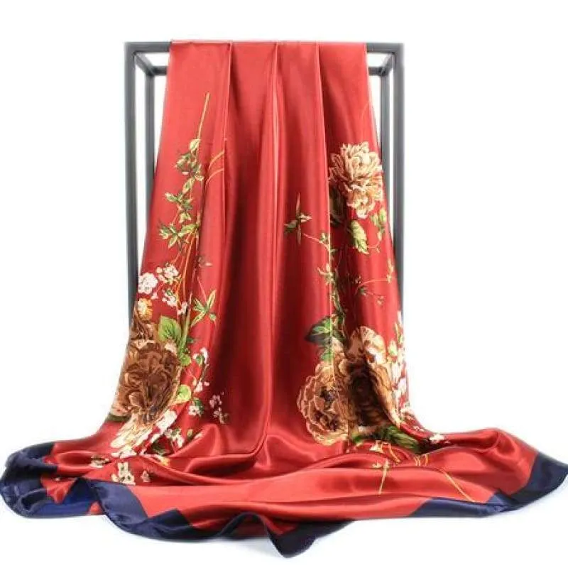 Boho Red Scarf floral pattern sold by Boho Mood