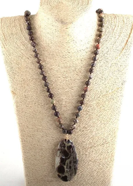 Boho Beaded Necklace - Natural Stone Pendant sold by Boho Mood product image thumbnail 2