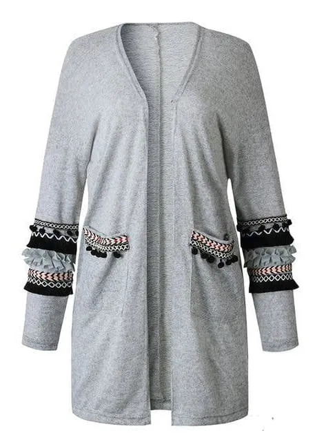 Boho Cardigan Mid-length Stylish pompom pattern sold by Boho Mood product image thumbnail 3