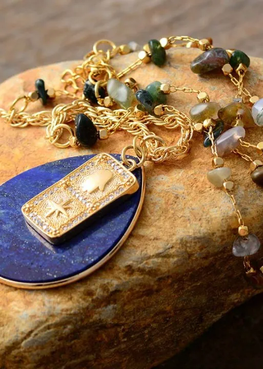 Gold Boho Beads Long Necklace sold by Boho Mood product image thumbnail 2