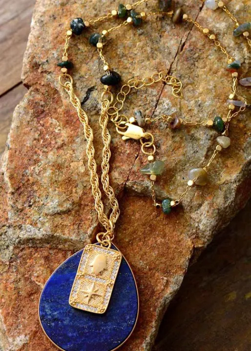 Gold Boho Beads Long Necklace sold by Boho Mood product image thumbnail 4