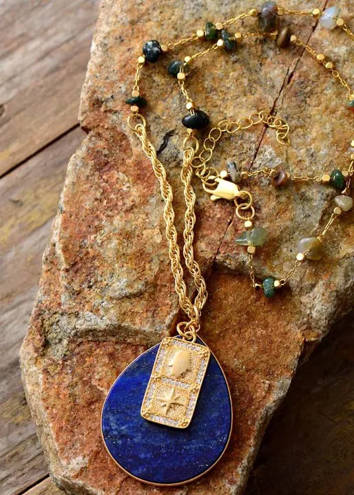 Gold Boho Beads Long Necklace sold by Boho Mood product image thumbnail 3