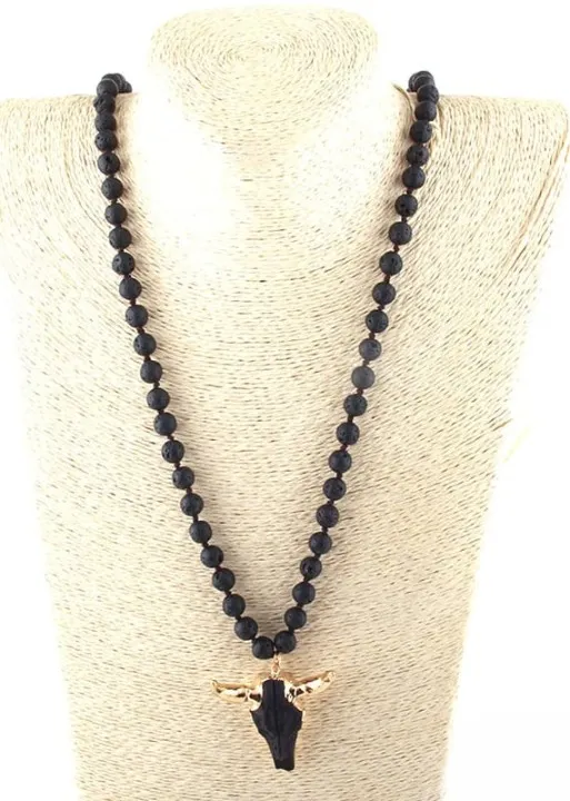 Boho Beaded Necklace - Horn Pendant sold by Boho Mood product image thumbnail 4