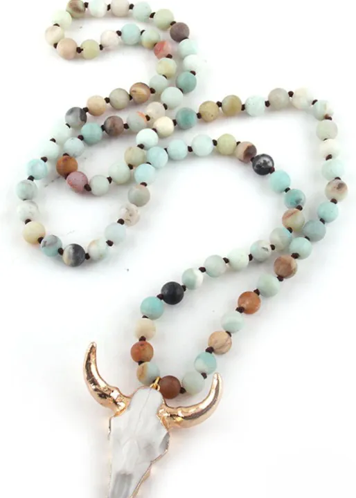 Boho Beaded Necklace - Horn Pendant sold by Boho Mood product image thumbnail 5