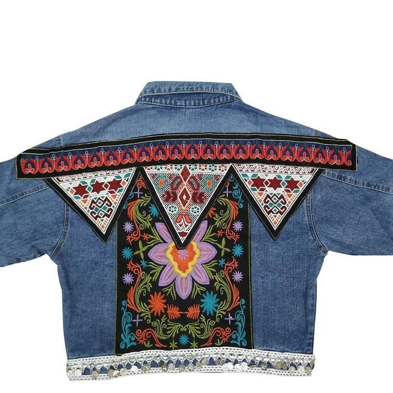 Boho Jacket Denim Aztec Pattern sold by Boho Mood product image thumbnail 4