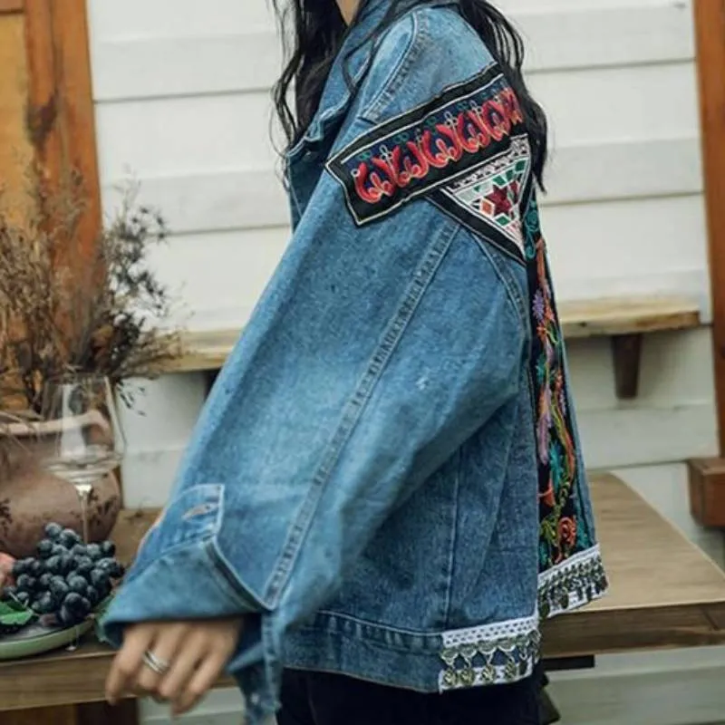 Boho Jacket Denim Aztec Pattern sold by Boho Mood product image thumbnail 5