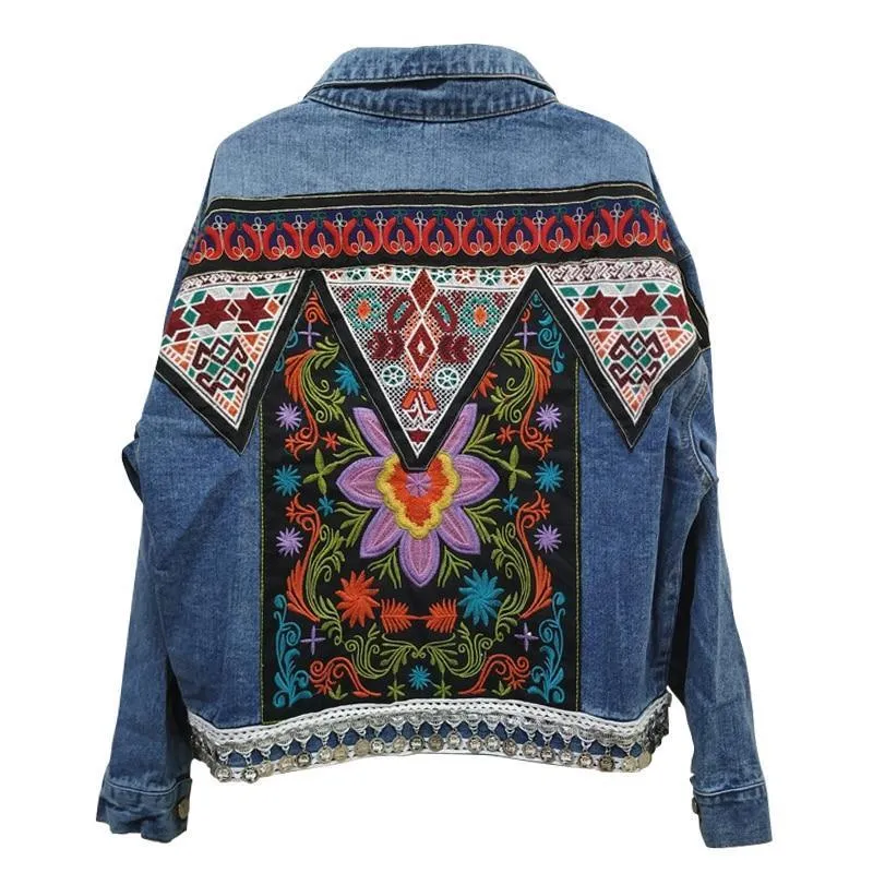 Boho Jacket Denim Aztec Pattern sold by Boho Mood product image thumbnail 3