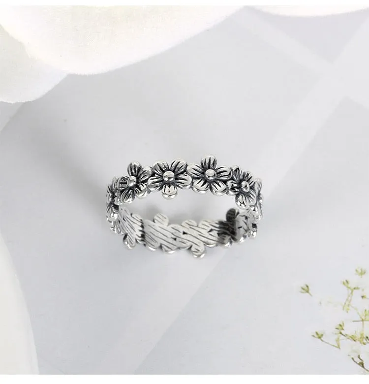 Boho Silver Daisies Ring sold by Boho Mood product image thumbnail 3