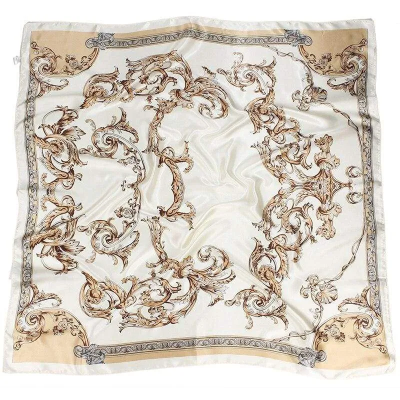 Boho White vintage Scarf with gold prints sold by Boho Mood product image thumbnail 2
