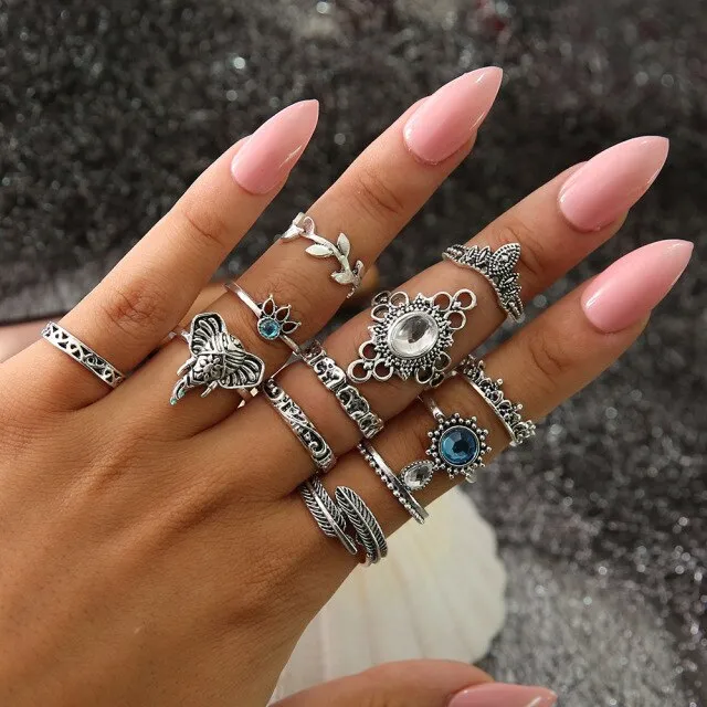 Silver Boho Rings Set sold by Boho Mood