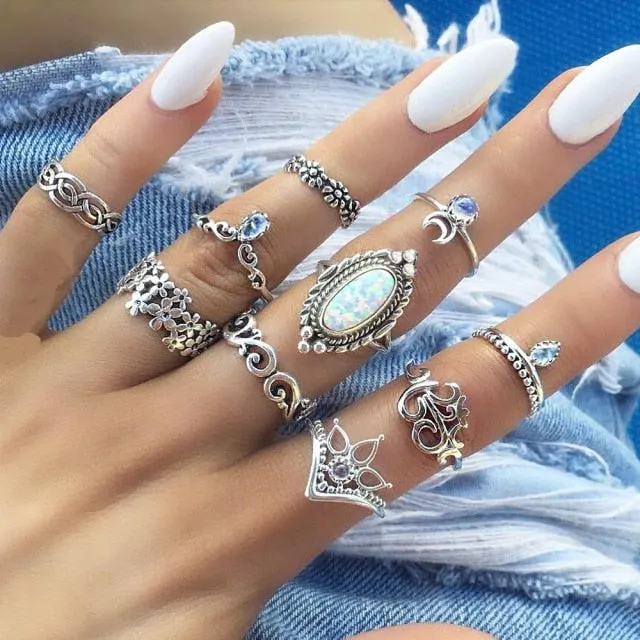Silver Boho Rings Set sold by Boho Mood product image thumbnail 4