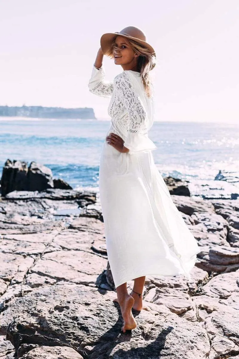 Long Bohemian / Hippie White Dress sold by Boho Mood product image thumbnail 3
