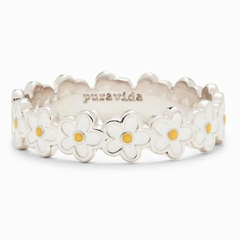 Boho Epoxy Daisy Flower Ring sold by Boho Mood