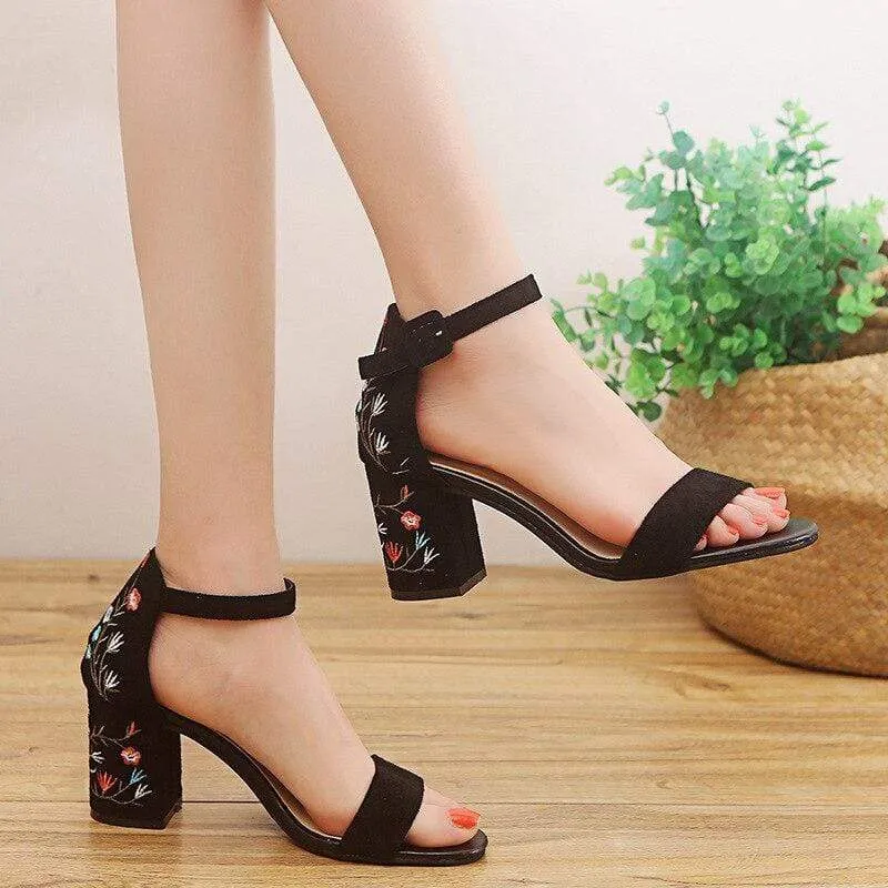 Boho Floral Heeled Open Sandals sold by Boho Mood