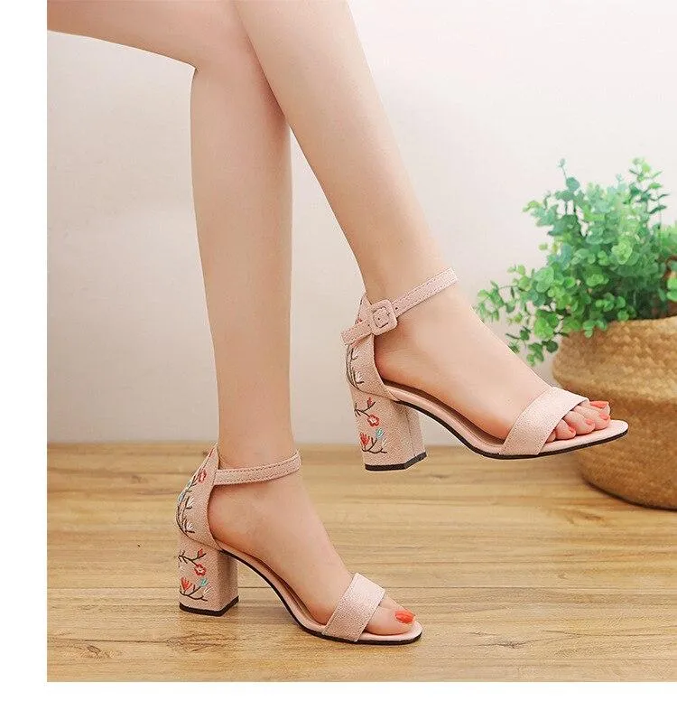 Boho Floral Heeled Open Sandals sold by Boho Mood product image thumbnail 3