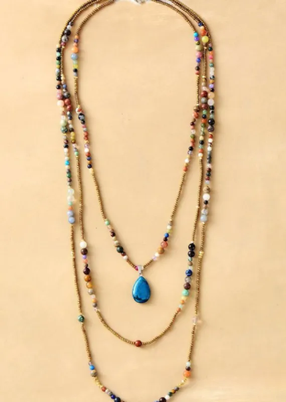 Boho Necklace Teardop Pendant sold by Boho Mood