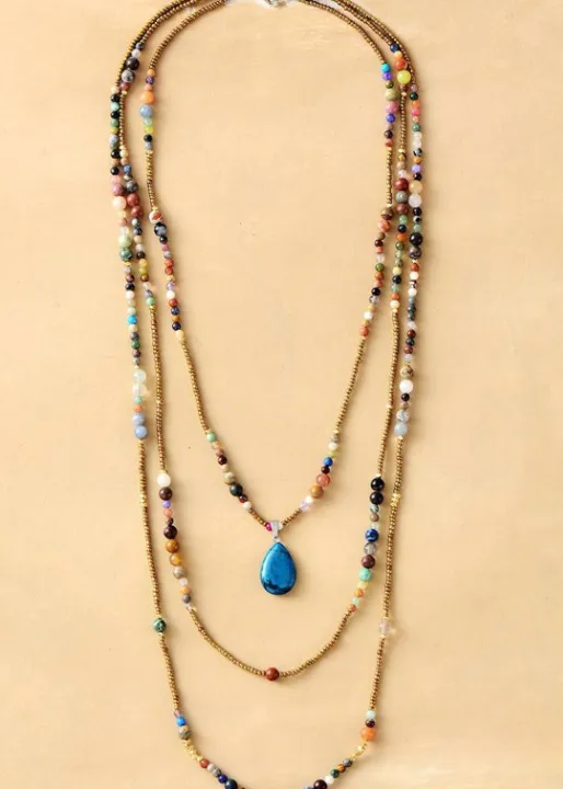 Boho Necklace Teardop Pendant sold by Boho Mood