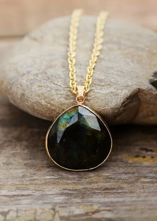 Boho Pendant Necklace Metal Chain sold by Boho Mood product image thumbnail 3