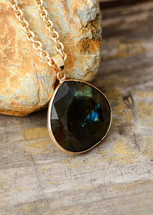 Boho Pendant Necklace Metal Chain sold by Boho Mood product image thumbnail 2