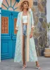 Long Sky Blue Floral kimono sold by Boho Mood