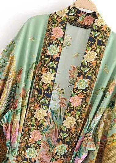 Pretty Long Boho Kimono Colorful Floral sold by Boho Mood product image thumbnail 5