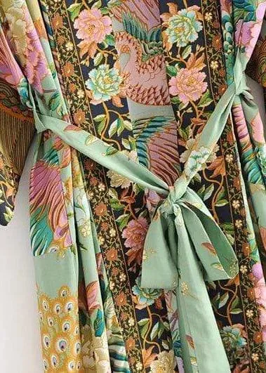 Pretty Long Boho Kimono Colorful Floral sold by Boho Mood product image thumbnail 3