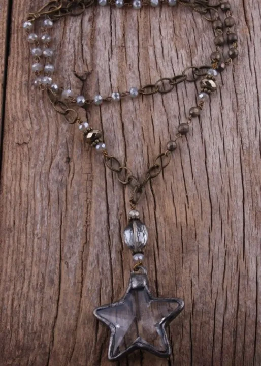 Boho Necklace Long- Crystal Pendant sold by Boho Mood product image thumbnail 2