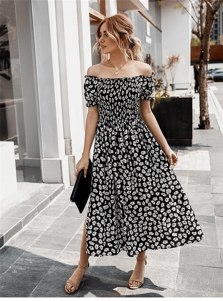 Hippie Bohemian Floral Midi Dress sold by Boho Mood product image thumbnail 3