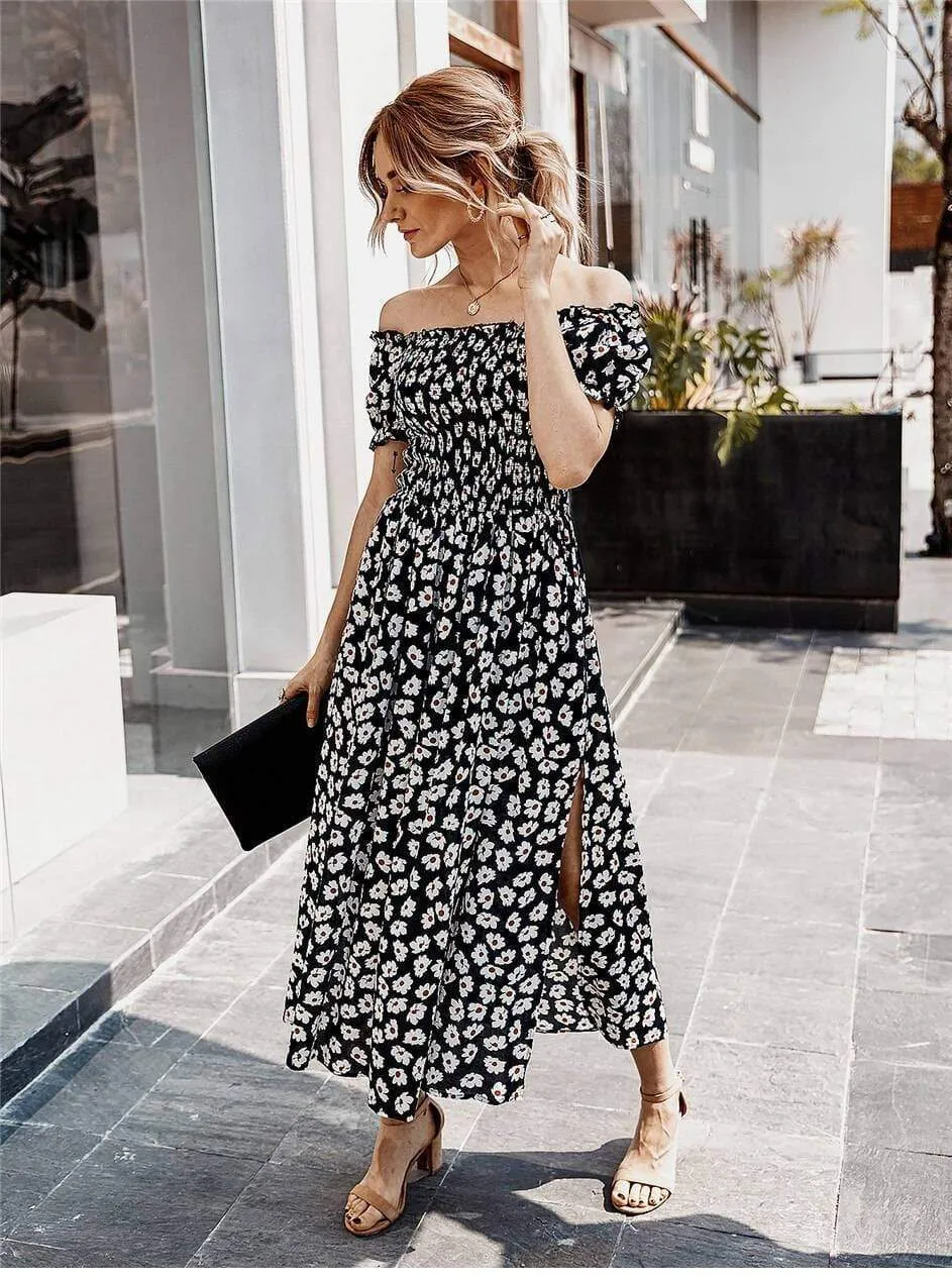 Hippie Bohemian Floral Midi Dress sold by Boho Mood