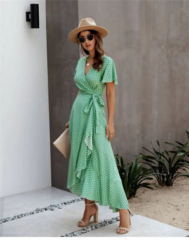 Boho Chic Long Dress in Green sold by Boho Mood