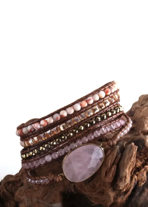 Boho Bracelet - Crystal and Natural Stones sold by Boho Mood