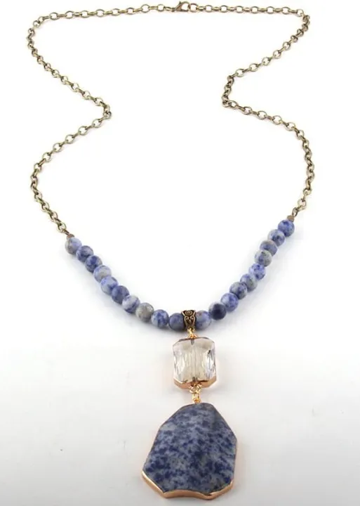 Long Boho Necklace Crystal Pendant sold by Boho Mood product image thumbnail 5