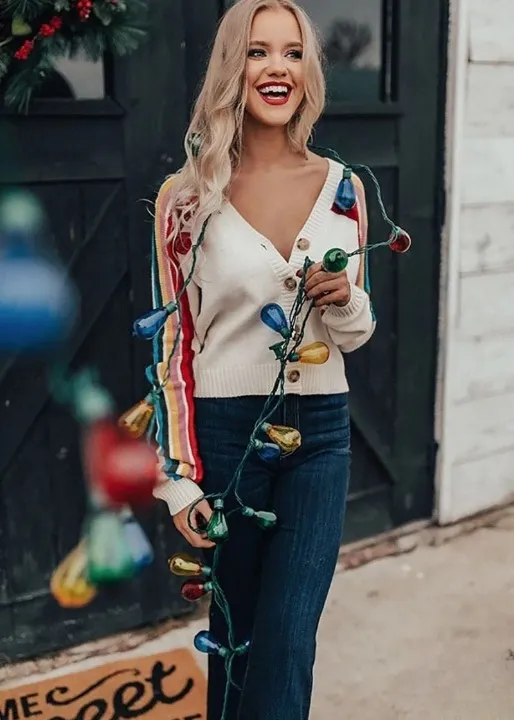 Boho Crop Cardigan Buttoned Long Sleeve sold by Boho Mood product image thumbnail 3