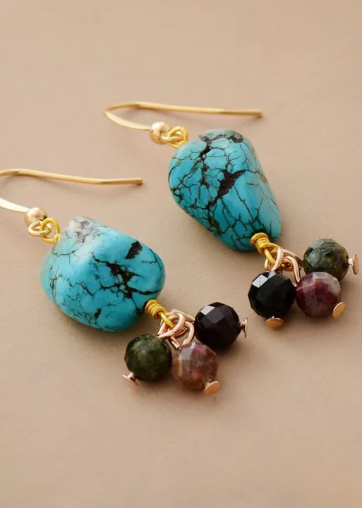 Boho Beads Dangle Earrings sold by Boho Mood product image thumbnail 2