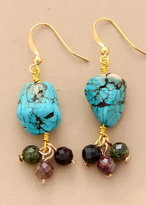 Boho Beads Dangle Earrings sold by Boho Mood