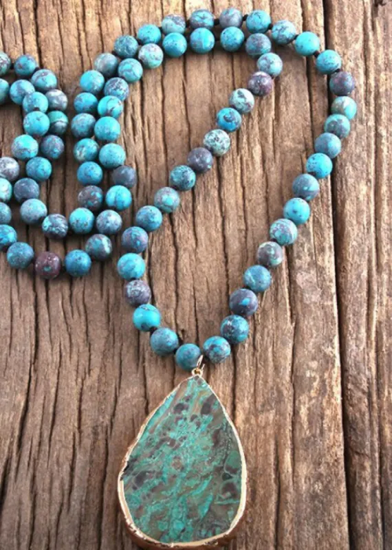 Boho Beaded Necklace Natural Stone sold by Boho Mood