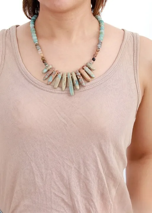 Boho Beaded Necklace - Natural Stone sold by Boho Mood product image thumbnail 2