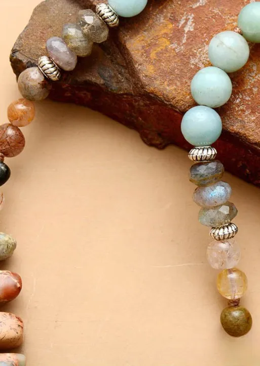 Boho Beaded Necklace - Natural Stone sold by Boho Mood product image thumbnail 4