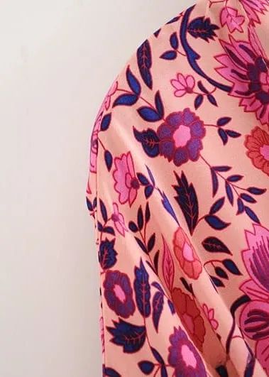 Pretty Boho Kimono Pink floral sold by Boho Mood product image thumbnail 4