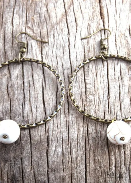 Boho Vintage Earrings - Natural Stone sold by Boho Mood