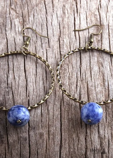 Boho Vintage Earrings - Natural Stone sold by Boho Mood product image thumbnail 2