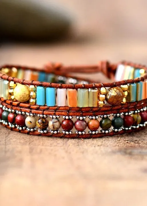Boho Bracelet - Crystal Brown Stone sold by Boho Mood product image thumbnail 3