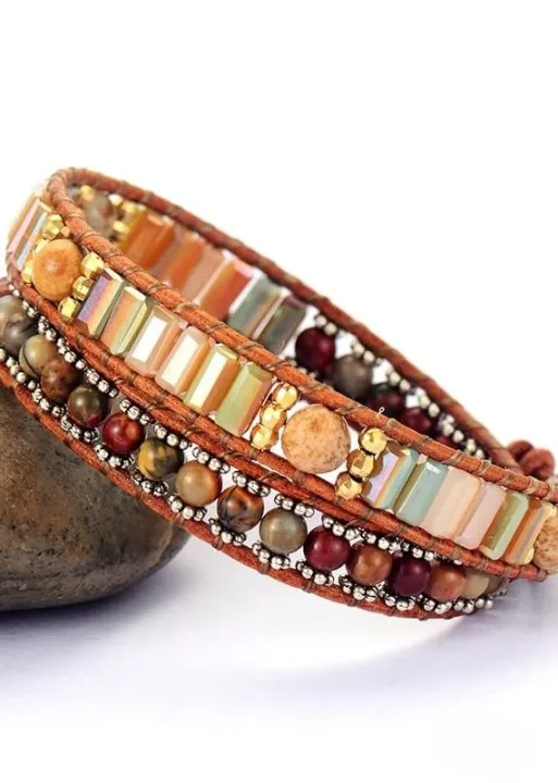 Boho Bracelet - Crystal Brown Stone sold by Boho Mood product image thumbnail 4