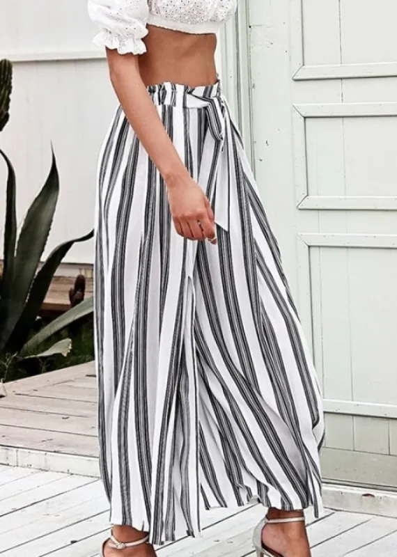 Boho Loose striped Pants with side slit sold by Boho Mood